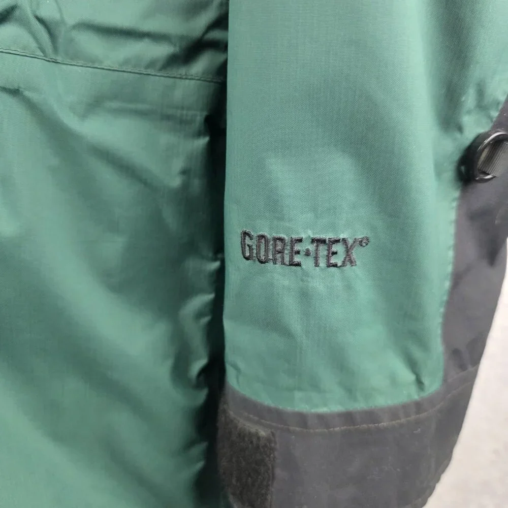 The North Face Parka Jacket Mens M Green Black Gore-Tex Insulated Hooded Lined